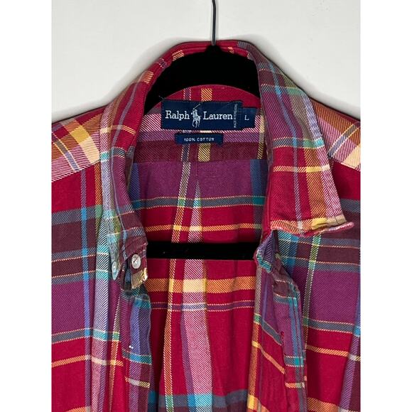 VTG Ralph Lauren BIG PLAID Flannel--Missing Buttons but not STYLE SIZE LARGE - Picture 4 of 7